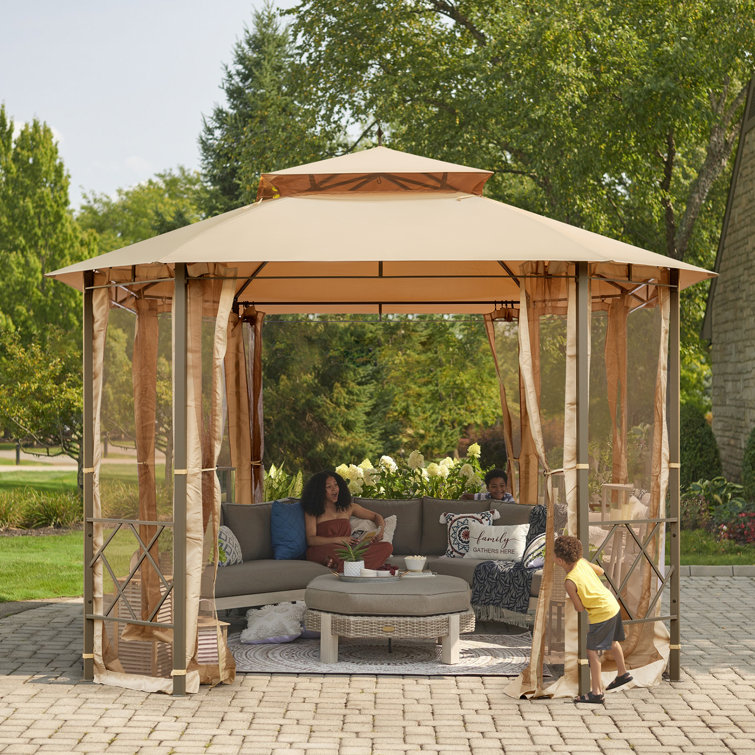 EROMMY 12 x10 Patio Gazebo Heavy Duty Outdoor Canopy With Mesh